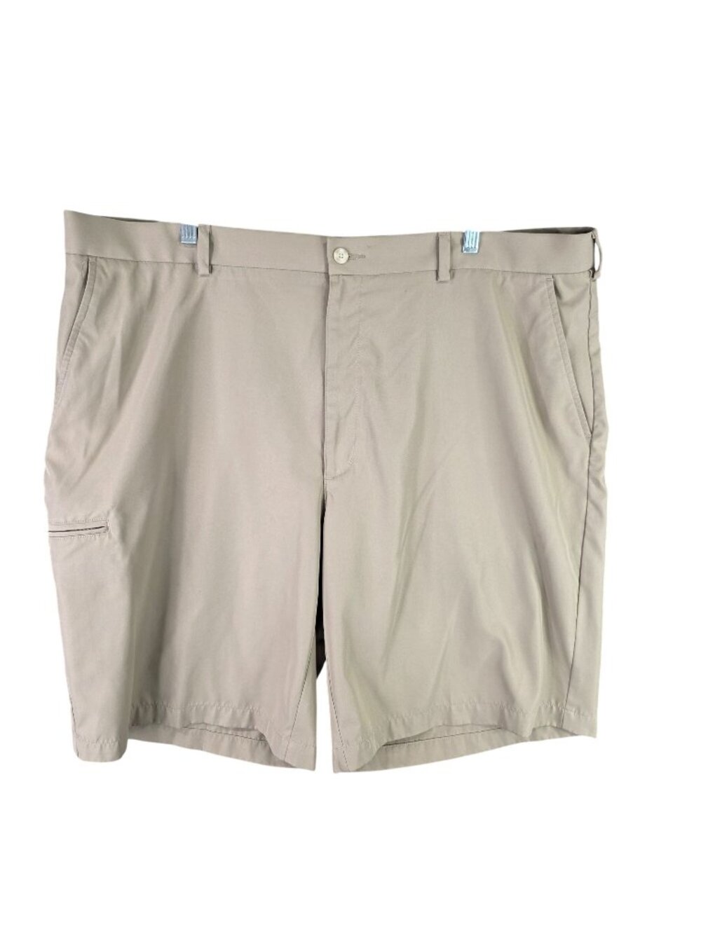 Mens Grand Slam Tan Flat Front Chino Golf Shorts 11" Inseam Polyester Size 42